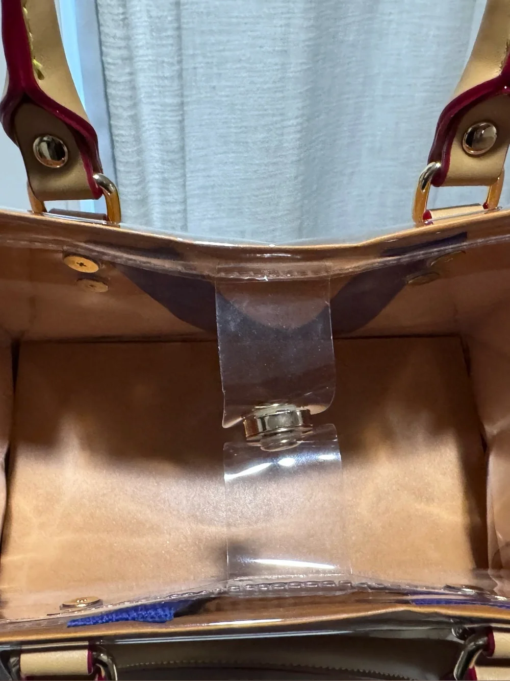 Louis Vuitton Tan Paper Clear PVC Tote with Leather Handles